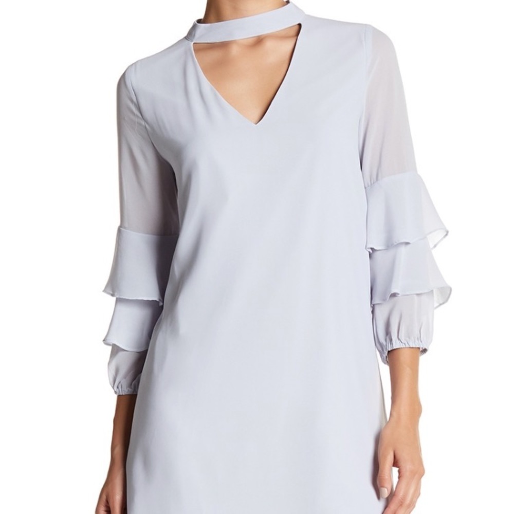 Ruffled Sleeve Shift Dress